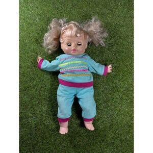 Vintage Dollhouse 1973 Ideal Toy Corp. Blonde Hair Blue Outfit